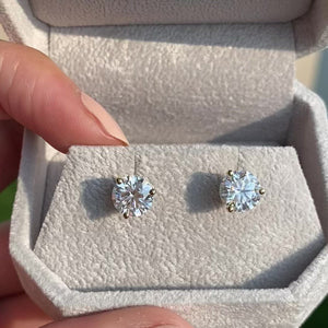 Tata Martini Moissanite Studs w/ 14k White Gold Setting - TOVAA