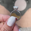 Olivia Flush 4.2ct Cushion Moissanite Engagement Ring w/ 14k White Gold Band - TOVAA
