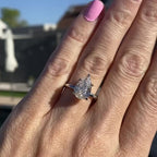 Olivia Pear 3.45 Carat Moissanite Engagement Ring w/ 14k White Gold Band (Size 7.75) - TOVAA