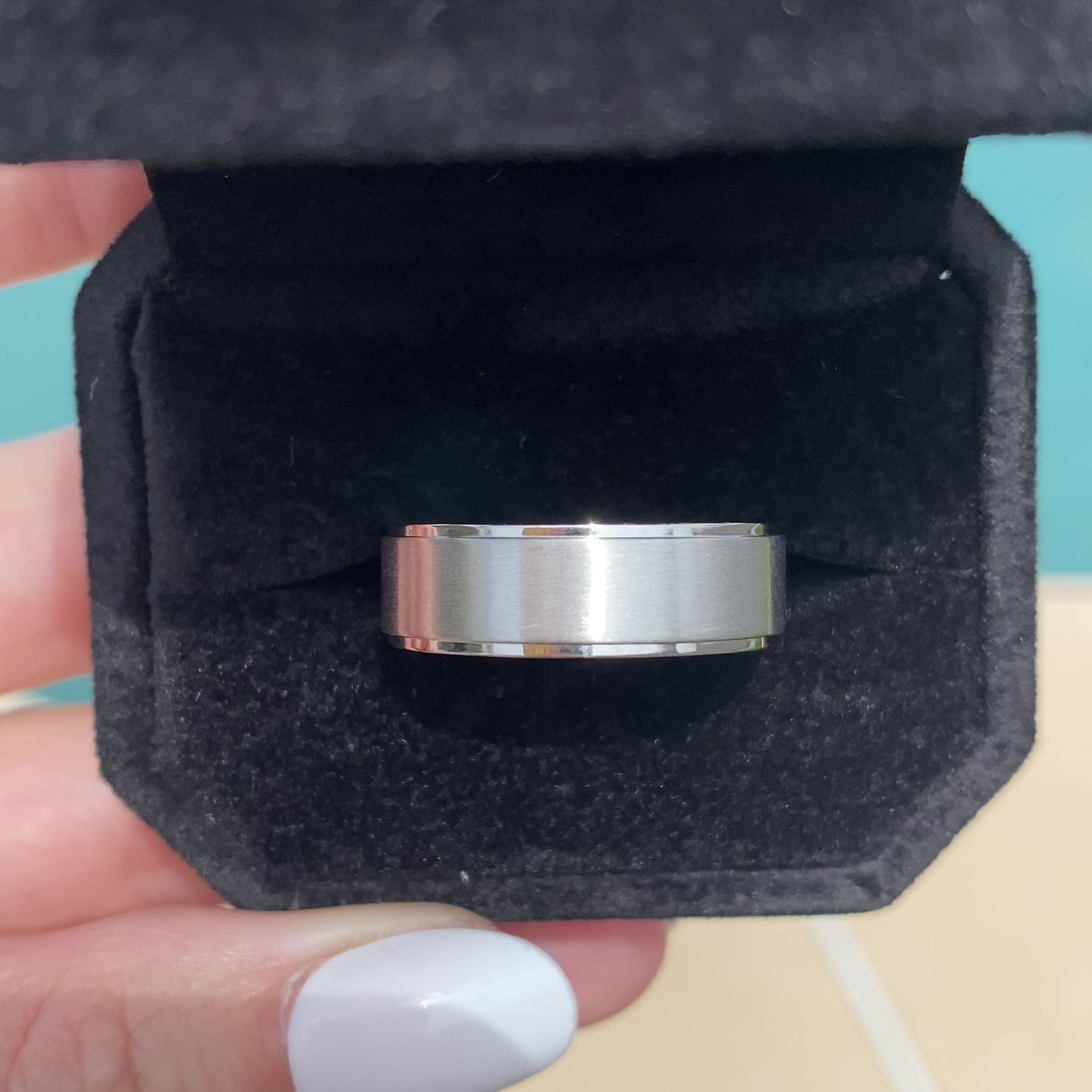 Mike Comfort Fit Step Edge Men's Wedding Band - TOVAA