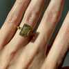 Stella 5.3 Carat Canary Emerald Cut Moissanite Ring w/ 18k Yellow Gold Band Video