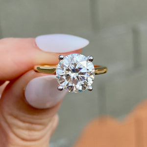 Morgan 3ct Solitaire Moissanite Engagement Ring - TOVAA