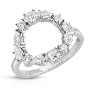 Corie Moissanite Wreath Ring w/ Round, Pear, & Oval Moissanite Stones (Size 7) - TOVAA