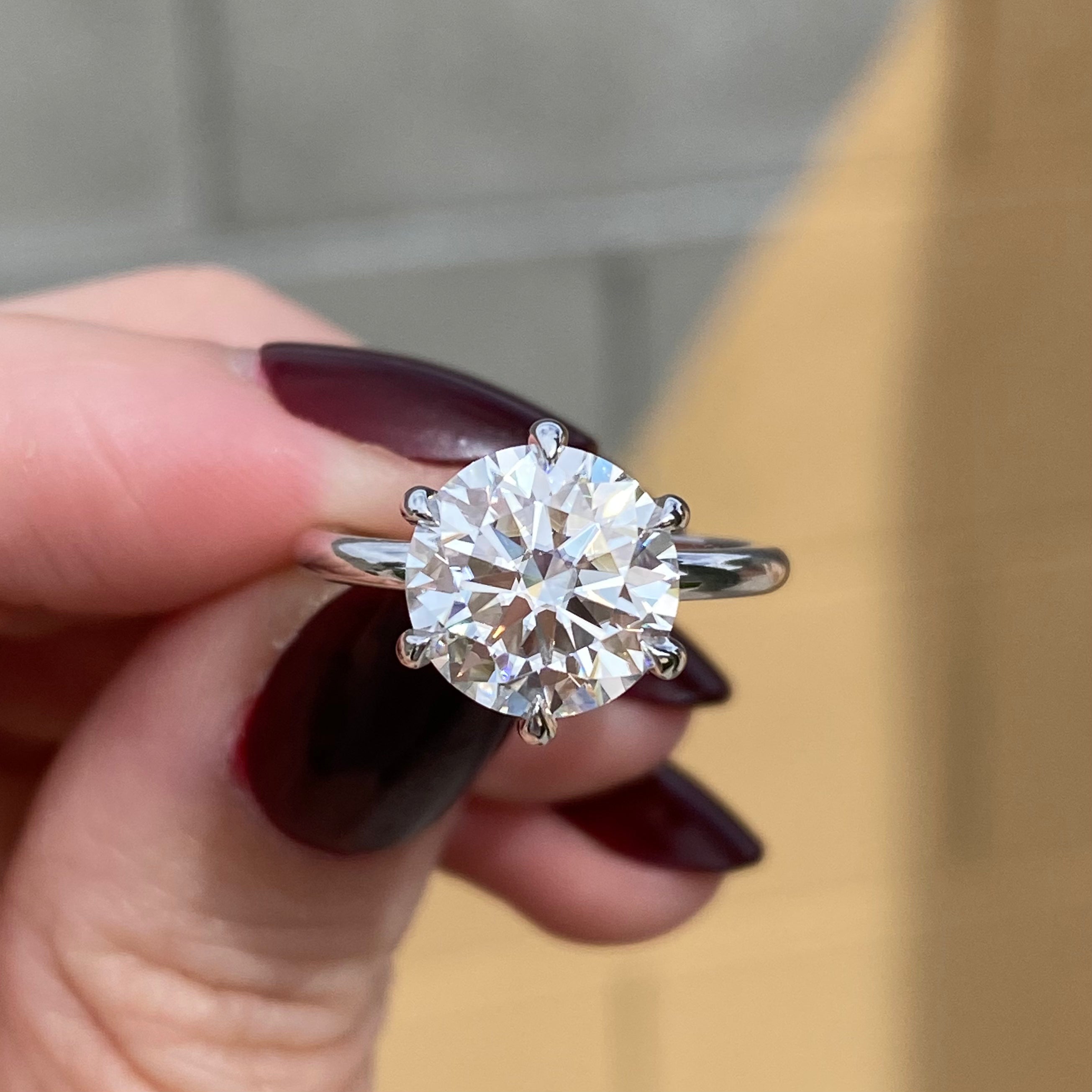 Danielle 3.5 ct Moissanite Ring W/ 14k White Gold Band + Colorless Round Moissanite 