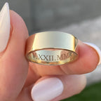 TOVAA Solid Gold Cigar Band Ring 6mm w/ Custom Inscription
