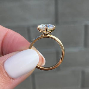 Danielle 3 Carat 6 Prong Engagement Ring w/ Round Moissanite & 14k Yellow Gold Setting