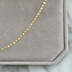 14k Yellow Gold Mirror Link Chain Necklace - TOVAA