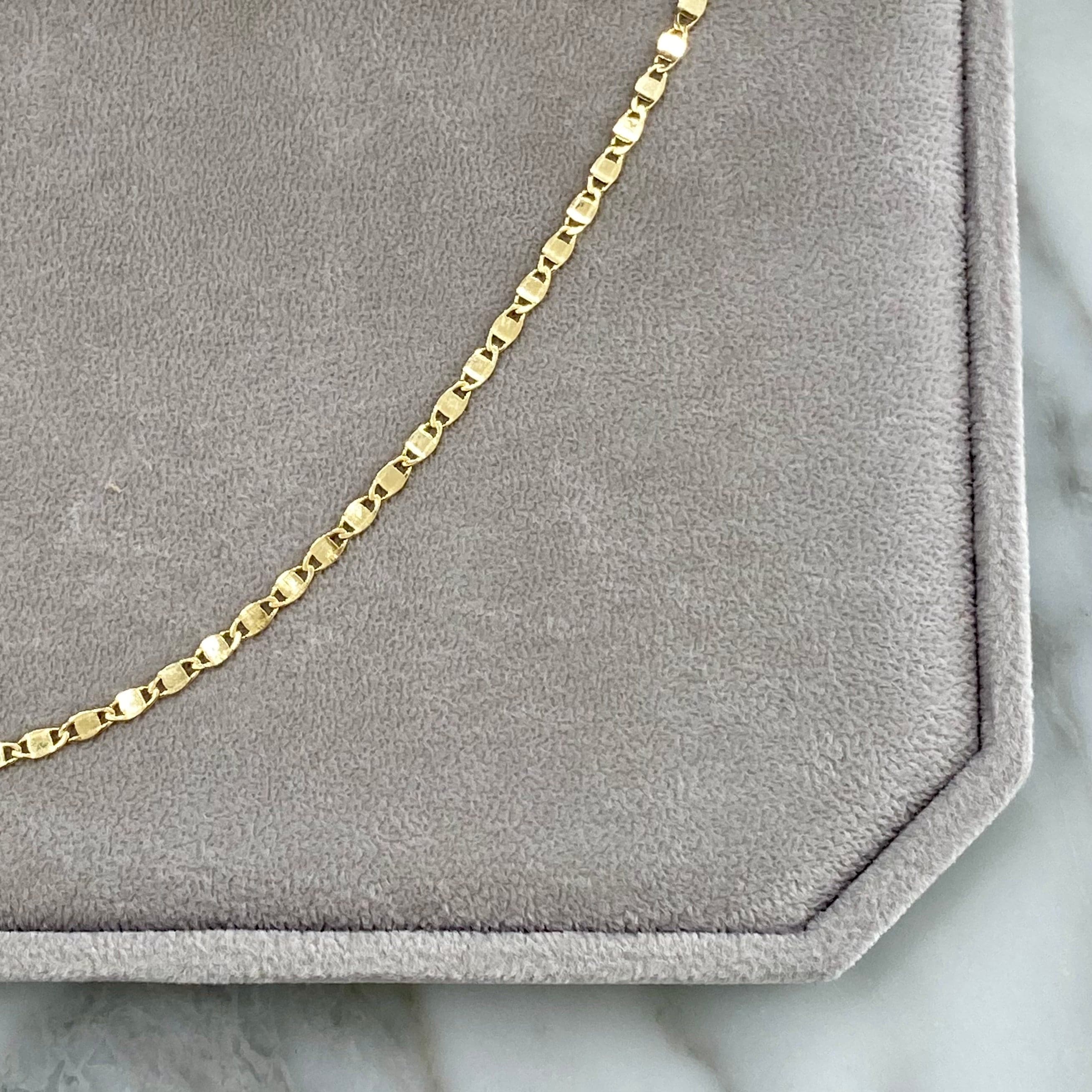 14k Yellow Gold Mirror Link Chain Necklace - TOVAA