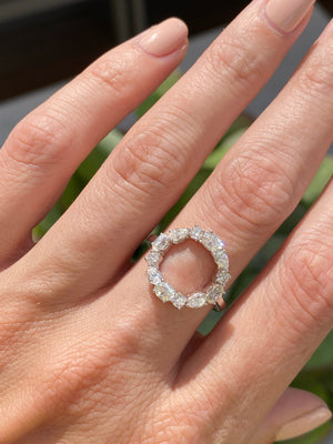 Corie Moissanite Wreath Ring w/ 14k White Gold Band (Size 7) - TOVAA