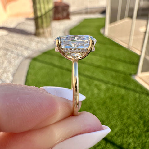 Amanda 5.2ct Oval Engagement Ring Hidden Halo TOVAA