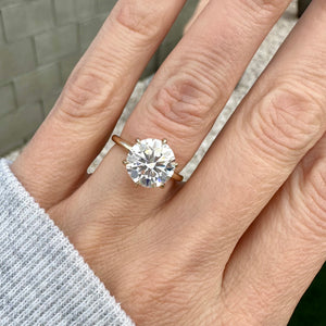 Danielle 3.5 ct Moissanite Ring W/ 14k White Gold Band + Colorless Round Moissanite 