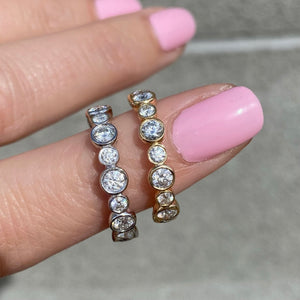 Beau Alternating Round Moissanite Eternity Band - TOVAA 