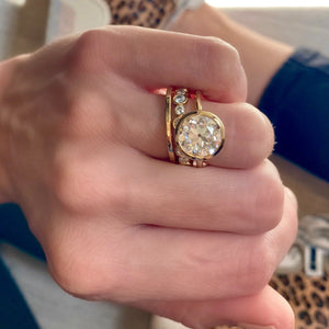 Bella 4.5ct Old Euro Cut Moissanite Engagement Ring w/ 14k Yellow Gold Band (Size 7) - TOVAA