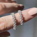 Maya 2.5mm Moissanite Eternity Band w/ 14k White Gold Band & Compass Prongs - TOVAA