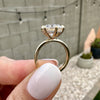 Danielle Solitaire 3.5 Carat Colorless Round Moissanite Ring with Hidden Halo and 14k Gold Band