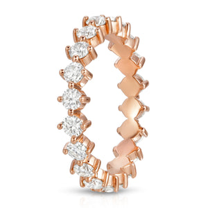 Maya 2.5mm Round Brilliant Moissanite Eternity Band - TOVAA