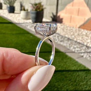 Olivia FLUSH 6.2ct Oval Engagement Ring Hidden Halo TOVAA