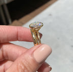 Bella 4.5 Carat Moissanite Engagement Ring w/ 14k Yellow Gold Band (Size 7) - TOVAA