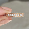 TOVAA Lily Eternity Band w/ Colorless Moissanite Stones & 2mm Rosegold band
