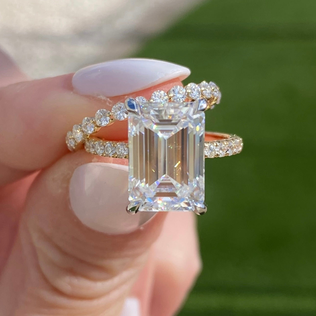 5 carat emerald cut diamond engagement ring Outlet