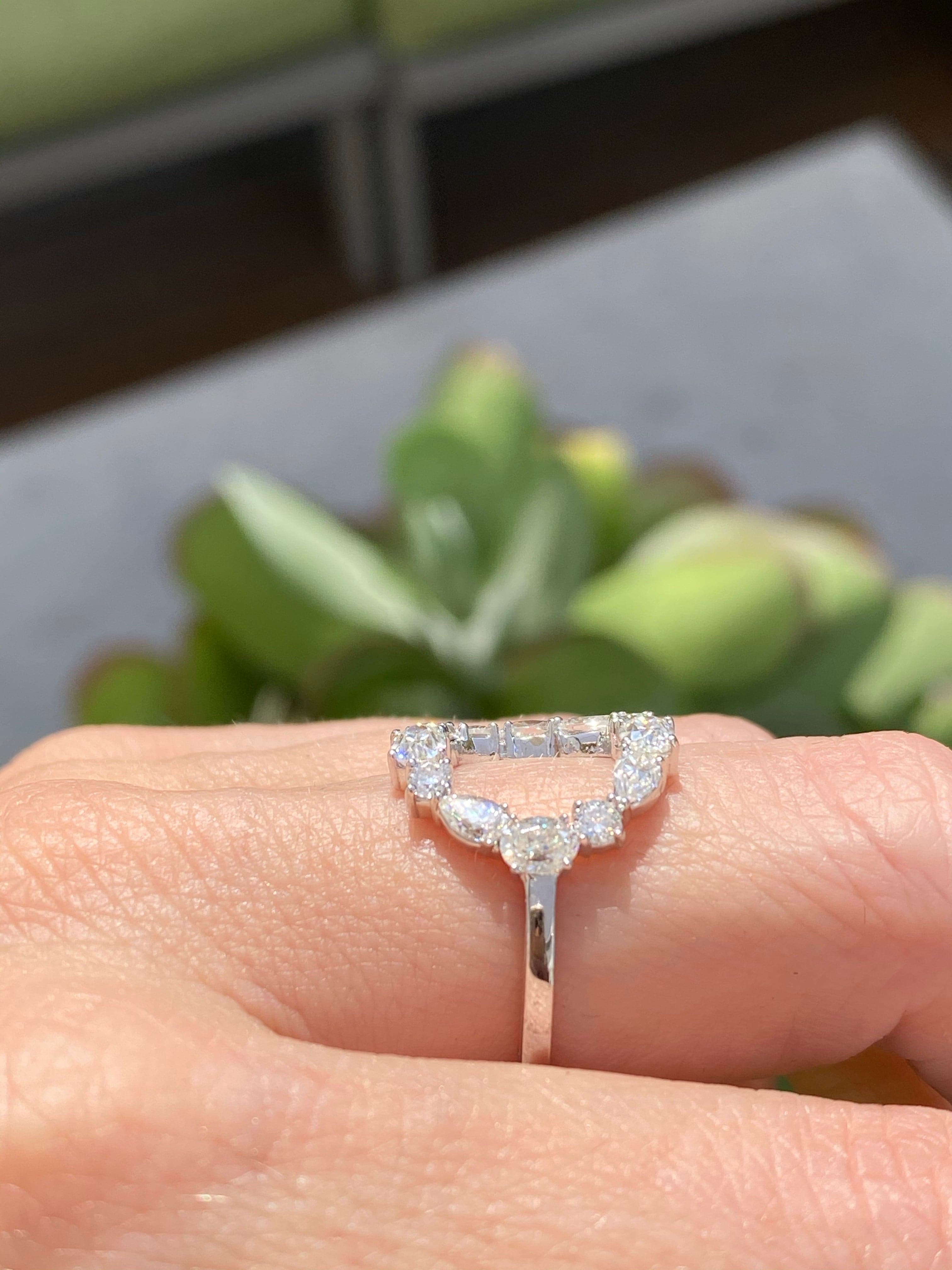 Corie Moissanite Wreath Ring w/ Round, Pear, & Oval Moissanite Stones (Size 7) - TOVAA