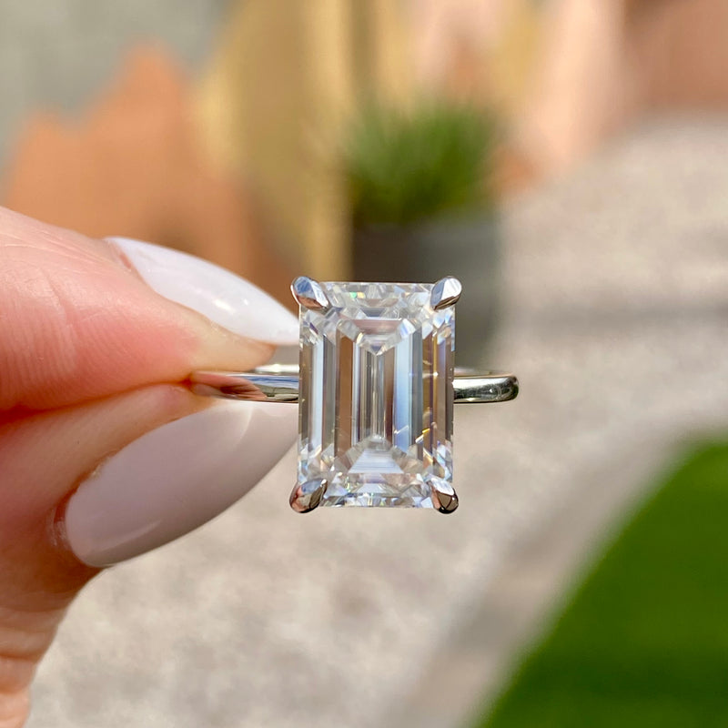 Kate (5.5ct) Emerald Moissanite Engagement Ring