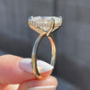 Kate 4.8ct Radiant Cut Moissanite Engagement Ring w/ 14k Yellow Gold Band (Size 6) - TOVAA