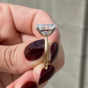 Amanda 4.2 Carat Oval Moissanite Engagement Ring w/ 2-Tone Band - TOVAA