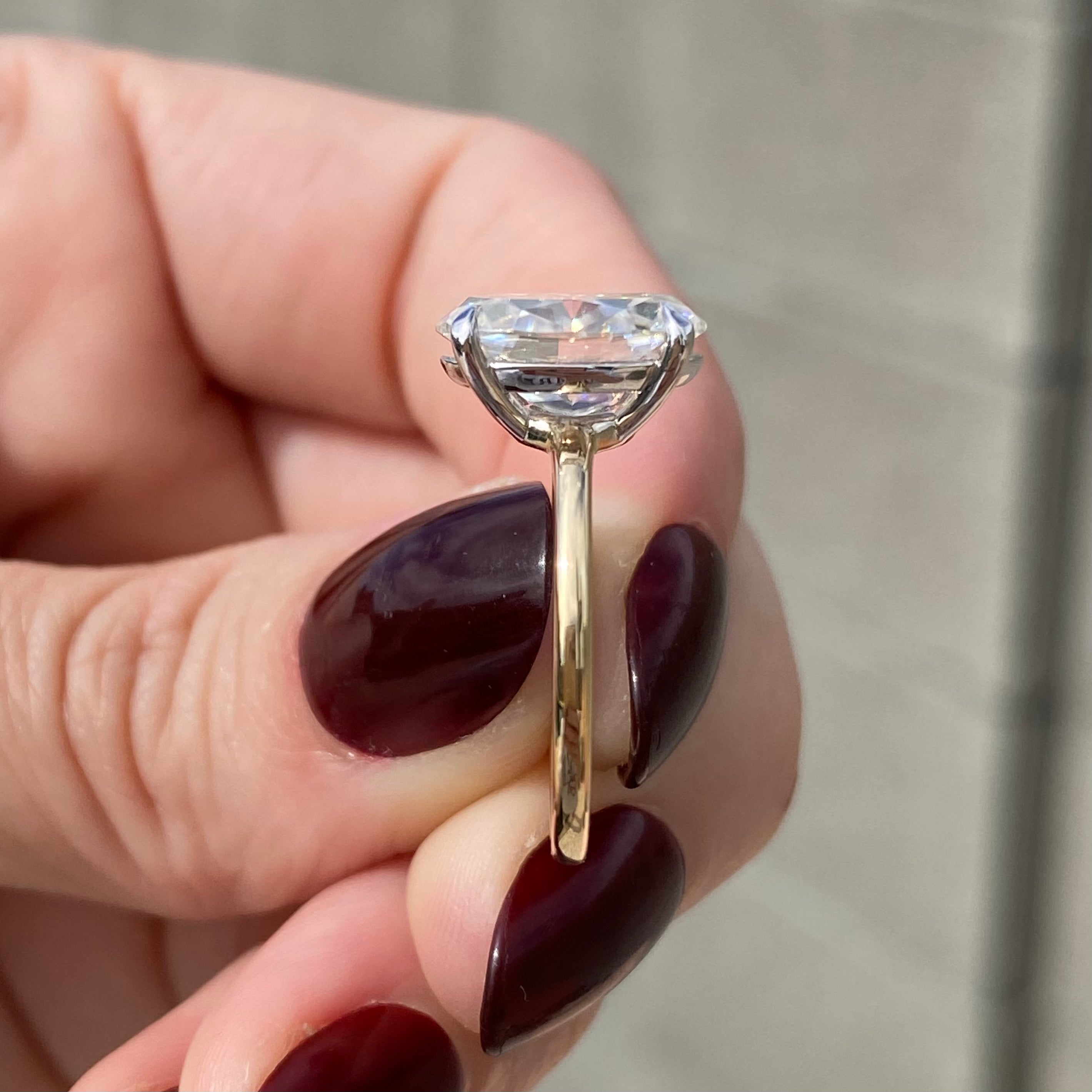 Amanda 4.2 Carat Oval Moissanite Engagement Ring w/ 2-Tone Band - TOVAA