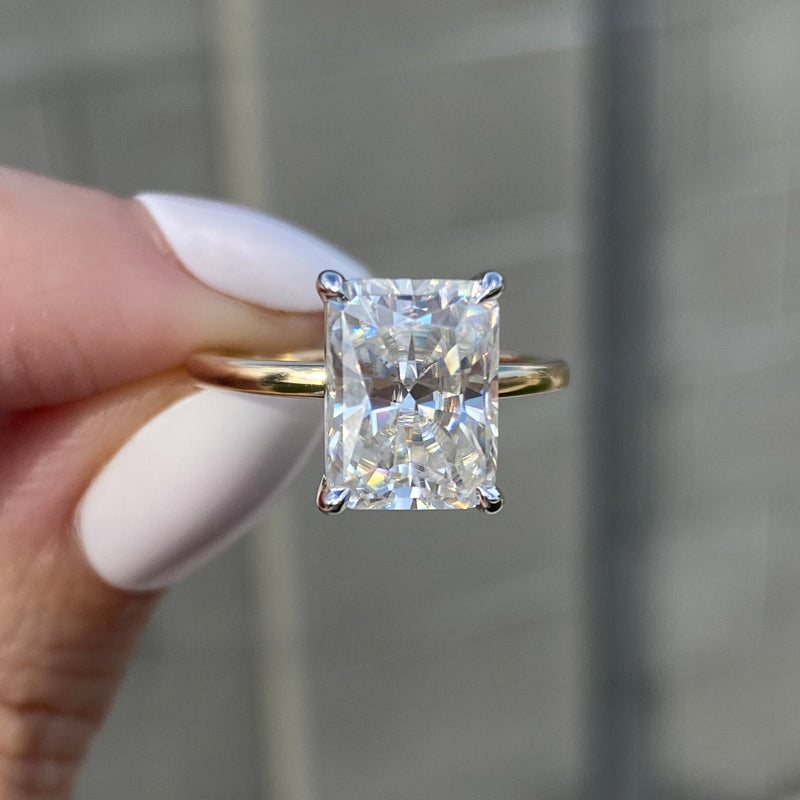 Radiant moissanite 2025 engagement ring