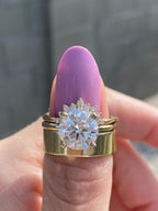 Elizabeth Moissanite Contour Band - TOVAA