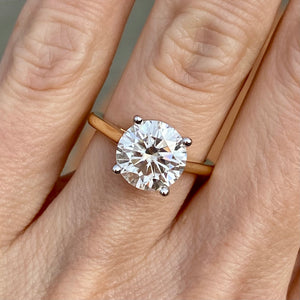 Morgan (3ct) Round Moissanite Engagement Ring / 2-Tone