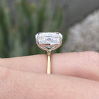 Olivia 4.2ct Cushion Moissanite Engagement Ring w/ Two Tone Flush Setting - TOVAA