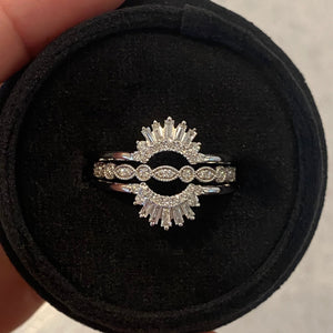 Gabriella Moissanite Ring Guard w/ 14k Yellow Gold Band - TOVAA