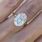 Olivia FLUSH 6.2 Carat Oval Moissanite Engagement Ring w/ Hidden Halo in 14k Yellow Gold - TOVAA