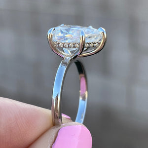 Olivia Pear 3.45 Carat Moissanite Engagement Ring w/ 14k White Gold Band (Size 7.75) - TOVAA