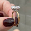 Amanda Moissanite 2 Ct Oval Engagement Ring w/ 2-Tone 14k White & Yellow Gold Band - TOVAA