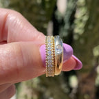 Lily Moissanite Eternity Band w/ 14k Yellow Gold Band (Size 6) - TOVAA