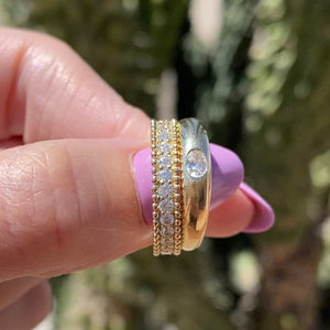 Lily Moissanite Eternity Band w/ 14k Yellow Gold Band (Size 6) - TOVAA