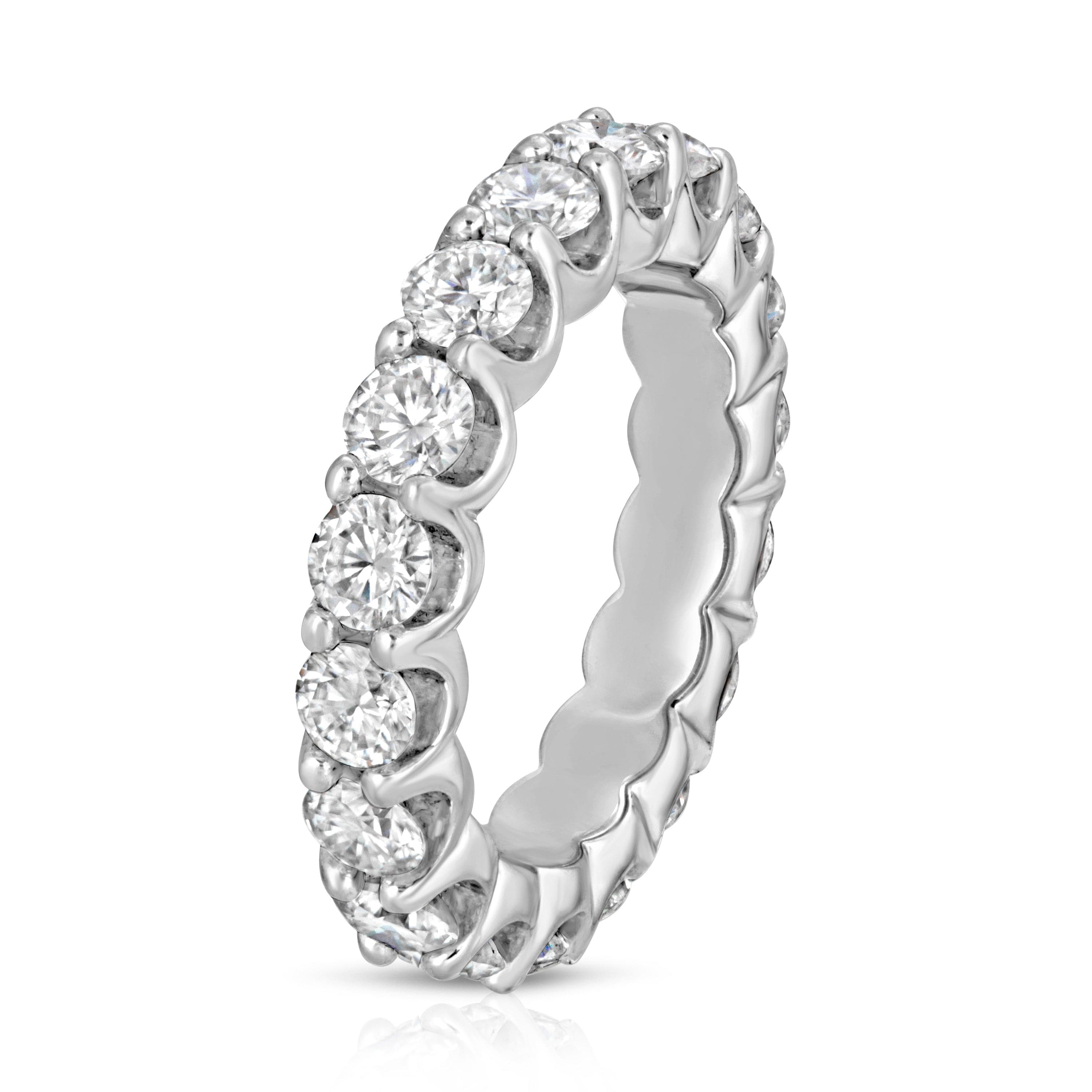 Ellie Moissanite 3.5mm Eternity Band w/ 14k White Gold Band (Size 5.75) - TOVAA