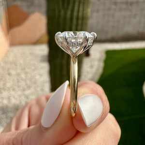 Danielle 3.5 ct Moissanite Ring 2-Tone 14k White & Yellow Gold Band + Colorless Round Moissanite 