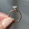 Olivia 3 Carat Moissanite Engagement Ring w/ Oval Stone & Two Tone 14k White & Yellow Gold Setting - TOVAA
